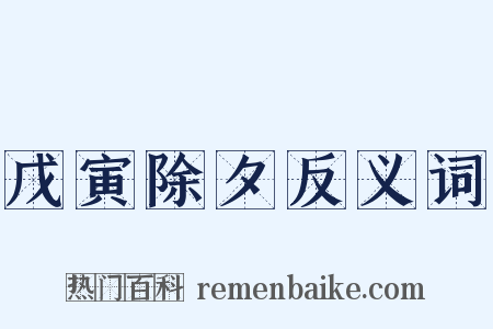 戊寅除夕反义词是什么意思的图片
